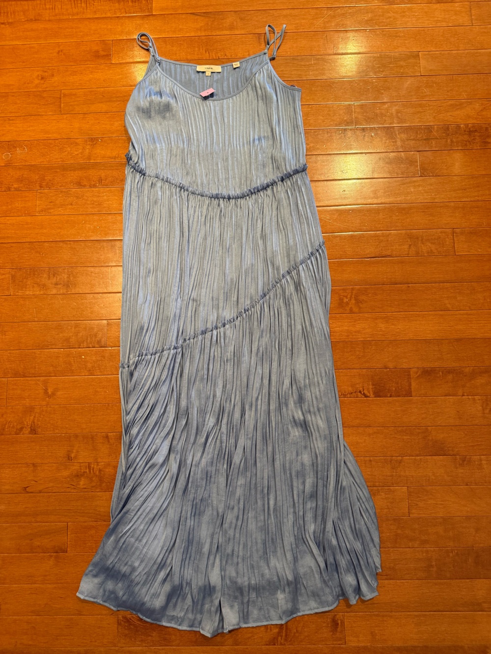 Vince Dusty Blue Pleated Maxi Dress